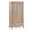 Camille Oak French Style 2 Door 1 Drawer Double Wardrobe
