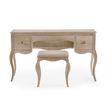 Camille Oak French Style Dressing Table and Stool