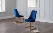 2 x Vittoria Blue Fabric Cantilever Dining Chair