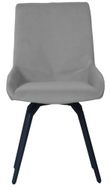 Newton 6 Seater Smoked Glass and Natural Dining Set - 6 Malcom Grey Fabric Swivel Chair