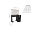 Ava Black 5 Drawer Single Dressing Table