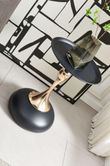 Dumbbells Black and Gold Round Wine Table
