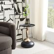 Dumbbells Black and Gold Round Wine Table