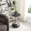 Dumbbells Black and Gold Round Wine Table