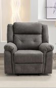 Berkeley Dark Grey Leather Look Fabric Recliner Armchair