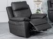 Huntington Dark Grey Leather Look Fabric Electric Recliner Armchair