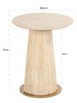 Kibo Beige Travertine Marble Round End Table