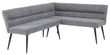 Monza Grey Fabric Corner Dining Bench - LHF