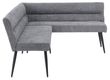 Monza Grey Fabric Corner Dining Bench - LHF