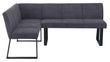 Bronx Dark Grey Fabric Corner Dining Bench - LHF