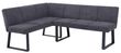 Bronx Dark Grey Fabric Corner Dining Bench - LHF