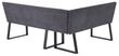 Bronx Dark Grey Fabric Corner Dining Bench - LHF
