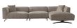 Hoxton Beige Fabric Corner Sofa with Black Legs - RHF