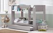 Mars Grey Oak with White Fabric Bunk Bed