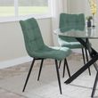 Palma Walnut Oval Dining Set - Corona Green Fabric Chairs