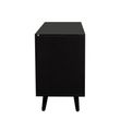 Clearance - Ferrero Black and Woven Rattan 1 Door Cabinet