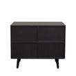 Clearance - Ferrero Black and Woven Rattan 1 Door Cabinet