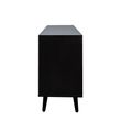 Clearance - Ferrero Black and Woven Rattan 3 Door Medium Sideboard - 120cm