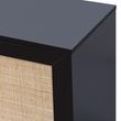 Clearance - Ferrero Black and Woven Rattan 3 Door Medium Sideboard - 120cm