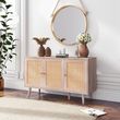 Clearance - Ferrero Natural and Woven Rattan 3 Door Medium Sideboard - 120cm