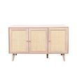 Clearance - Ferrero Natural and Woven Rattan 3 Door Medium Sideboard - 120cm