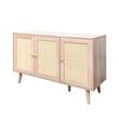 Clearance - Ferrero Natural and Woven Rattan 3 Door Medium Sideboard - 120cm