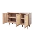 Clearance - Ferrero Natural and Woven Rattan 3 Door Medium Sideboard - 120cm