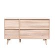 Clearance - Ferrero Natural and Woven Rattan 3 Door Medium Sideboard - 120cm