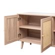 Clearance - Ferrero Natural and Woven Rattan 3 Door Medium Sideboard - 120cm