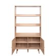 Clearance - Ferrero Natural and Woven Rattan Open Shelving Unit with Cupboard