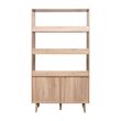 Clearance - Ferrero Natural and Woven Rattan Open Shelving Unit with Cupboard