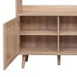 Clearance - Ferrero Natural and Woven Rattan Open Shelving Unit with Cupboard