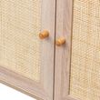Clearance - Ferrero Natural and Woven Rattan Open Shelving Unit with Cupboard