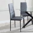 Maldon Black Ceramic Dining Set - Metro Grey Leather Dining Chair with Black Legs