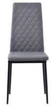 Maldon Black Ceramic Dining Set - Metro Grey Leather Dining Chair with Black Legs