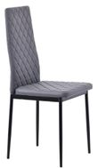 Maldon Black Ceramic Dining Set - Metro Grey Leather Dining Chair with Black Legs