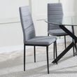 Maldon Grey Ceramic Dining Set - Lido Dark Grey Fabric Dining Chair with Black Legs