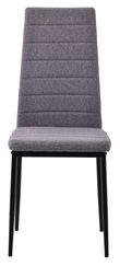 Maldon Grey Ceramic Dining Set - Lido Dark Grey Fabric Dining Chair with Black Legs