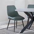 Hayden White Ceramic Extending Dining Set - Darwin Green Fabric Dining Chair