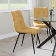 Apollo White Ceramic Extending Dining Set - Corona Yellow Fabric Dining Chair