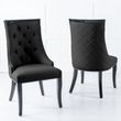 Milan Grey Marble Dining Set - Carmela Black Leather Dining Chair