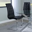 Louis 4 Seater Grey Marble and Chrome Square Dining Set - 4 Jamison Black Faux Leather Dining Chair