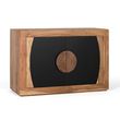 Braylee Natural and Black Acacia Wood 2 Door Small Sideboard - 110cm