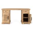 Jaylene Louvered Mango Wood Double Pedestal Desk