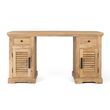 Jaylene Louvered Mango Wood Double Pedestal Desk