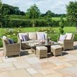 Maze Winchester Natural Rattan 6 Seater Rising Table with Ice Bucket Garden Dining Sofa Set