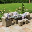 Maze Winchester Natural Rattan 6 Seater Rising Table with Ice Bucket Garden Dining Sofa Set
