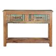Zangird Recycled Wood 2 Drawer Console Table