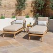 Maze New Bali Sandstone Garden Double Sunlounger Set