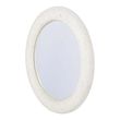 Libra Aspen White Bone Inlay Round Mirror